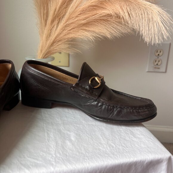 Gucci Men’s Brown Leather Horsebit Loafers | Size 11D - Picture 8 of 14
